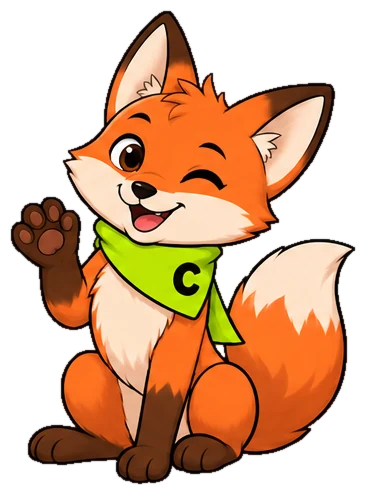Milo the fox, waving